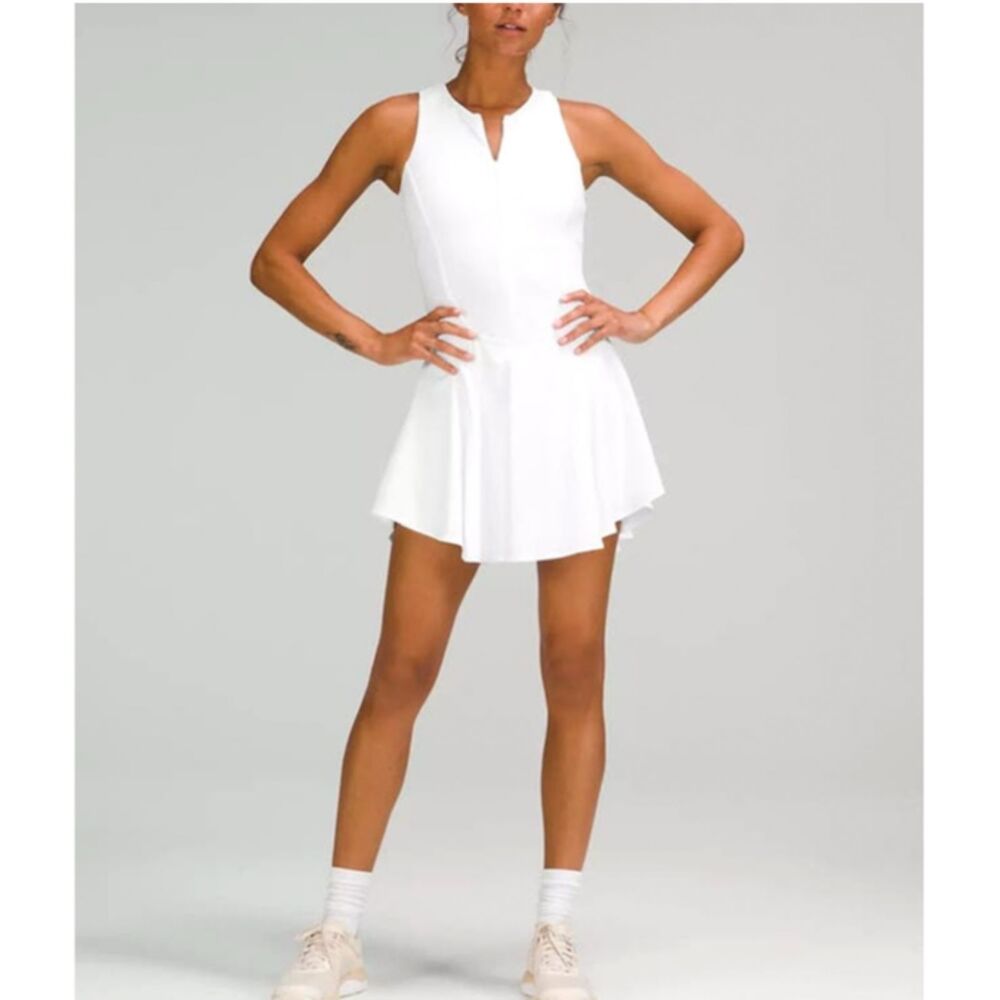 Lululemon Everlux Short-Lined Tennis Tank Top Dress 6" White